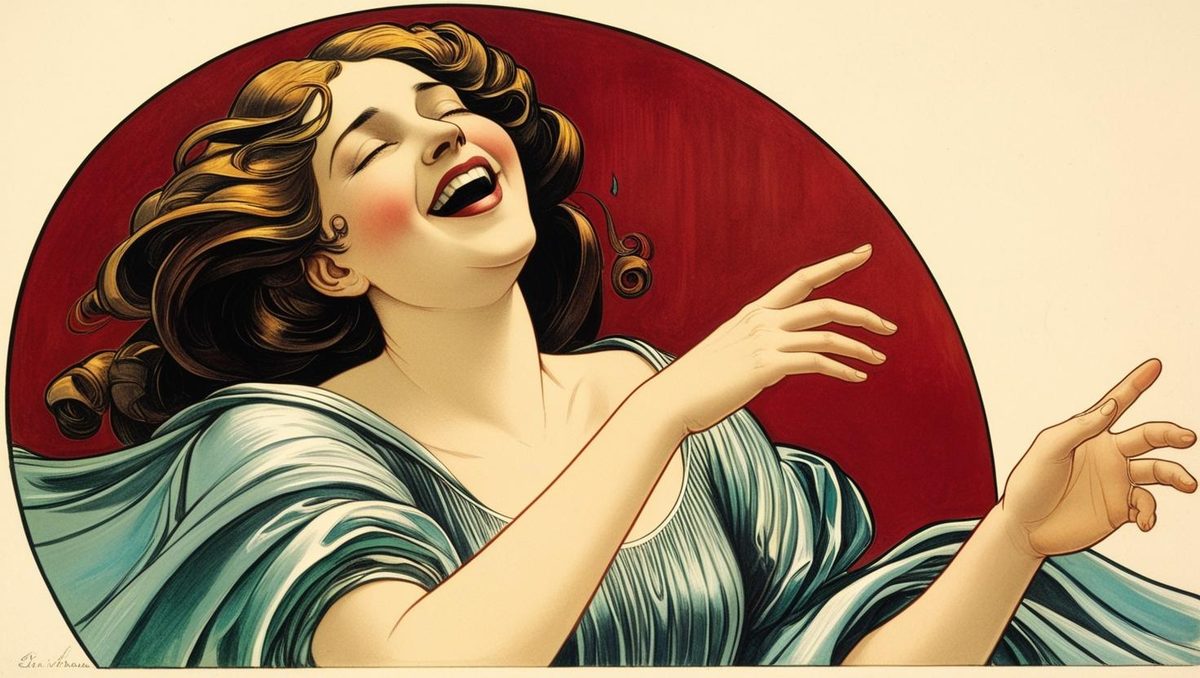 Illustration d'une chanteuse à la bouche ouverte